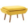 vidaXL スリッパーチェア フットスツール付き イエロー 布製