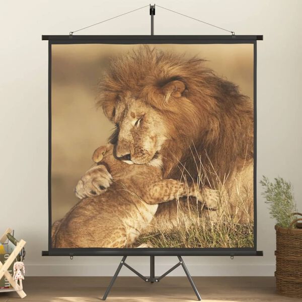 vidaXL プロジェクタースクリーン 三脚付き 89インチ 1:1