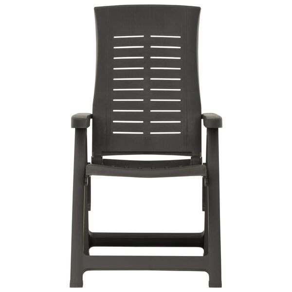 vidaXL ガーデンリクライニングチェア 2点 プラスチック製 アントラシート