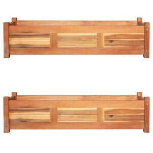 vidaXL ガーデンレイズドベッド 2点セット アカシア材 100x30x25cm