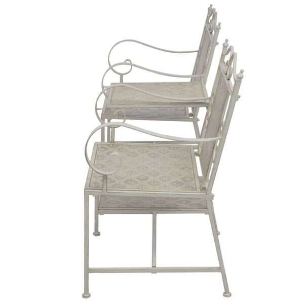 vidaXL 2人掛けガーデンベンチ 161cm スチール製 グレー