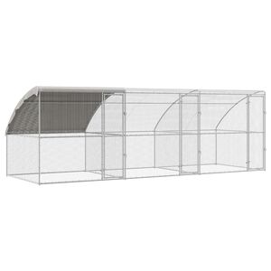 vidaXL 鶏小屋 3 pcs シルバー 600 x 200 x 200 cm スチールとPE