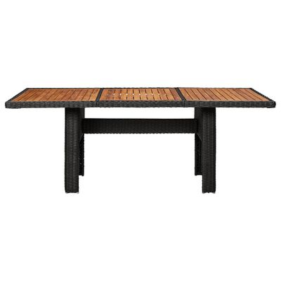 vidaXL ガーデンテーブル 200x100x74cm ポリラタン製 ブラック