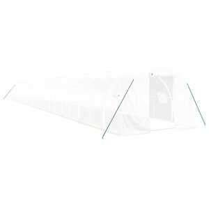 vidaXL スチールフレーム温室 ホワイト 66 m&sup2; 22x3x2 m