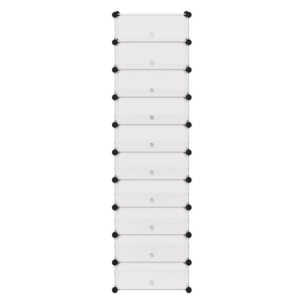 vidaXL 連結式 靴収納 10点 ホワイト