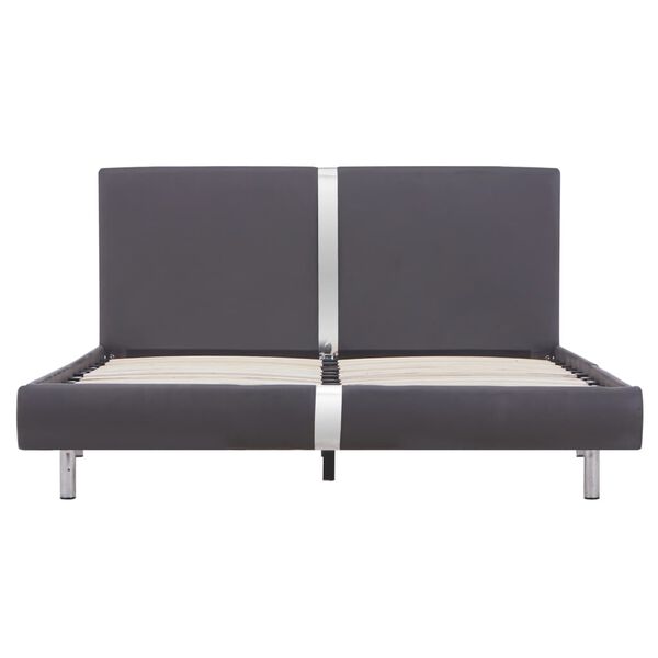 vidaXL ベッドフレーム グレー 合成皮革製 135x190cm
