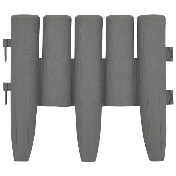 vidaXL 芝生エッジ 36点 グレー 10m PP製