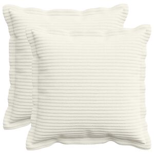 vidaXL クッションカバー 2 個 HOUTEN クリーム 40 x 40 cm コーデュロイ