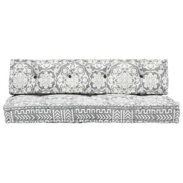 vidaXL パレットソファクッション ライトグレー 布製 パッチワーク