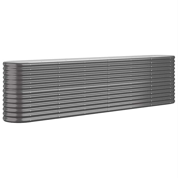 vidaXL ガーデンプランター 亜鉛メッキスチール 260x40x68 cm アントラシート