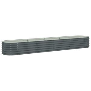 vidaXL レイズドガーデンプランター 400x80x44cm 亜鉛メッキ鋼製 グレー