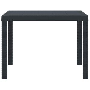 vidaXL ガーデンテーブル アンスラサイト 100 x 100 x 73 cm ポリラタン