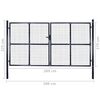 vidaXL メッシュガーデンゲート 亜鉛メッキ鋼 300x175 cm グレー
