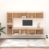 vidaXL テレビキャビネット 6点 無垢のパイン材 (813456x2+813486)