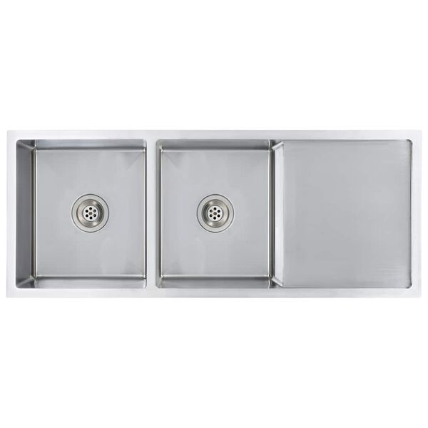 vidaXL 手作り キッチンシンク ステンレススチール製