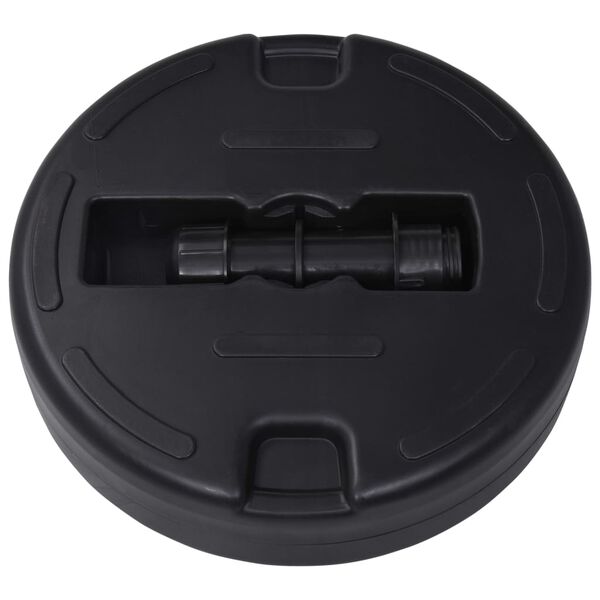 vidaXL パラソルスタンド 砂/水入り 24 L ブラック