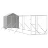 vidaXL 屋外犬小屋 屋根付き シルバー 2x10x2.5 m 亜鉛メッキ鋼製