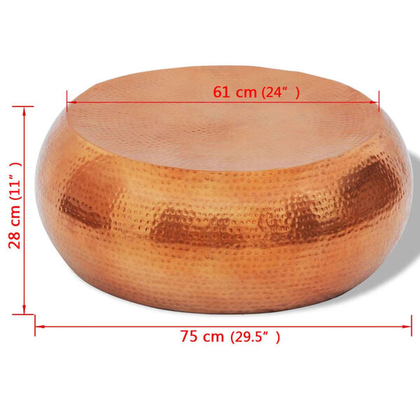 vidaXL アルミ製コーヒーテーブル 槌目仕上げ ブラス/コッパーカラー