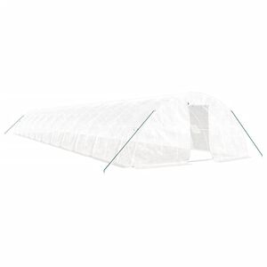 vidaXL スチールフレーム温室 ホワイト 110 m&sup2; 22x5x2.3 m