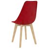 vidaXL ダイニングチェア 4点 レッド ベルベット製
