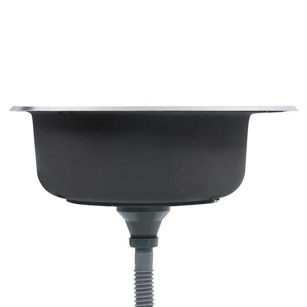 vidaXL キッチンシンク 沪過器＆排水トラップ付き ステンレススチール製