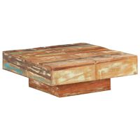 vidaXL コーヒーテーブル 80x80x28 cm 無垢の再生木材
