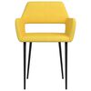 vidaXL ダイニングチェア 2点 イエロー 布製