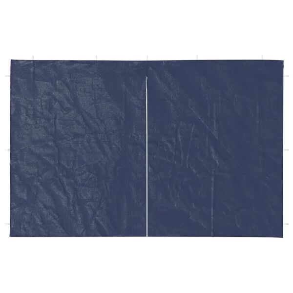 vidaXL パーティーテントサイドウォール 2点 ジッパー付き PE製 ブルー
