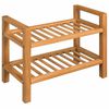 vidaXL シューズラック 棚2点付き 50x27x40cm オーク無垢材
