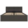vidaXL 油圧式収納ベッドフレーム LEDライト付き ダークグレー 布製 140x200cm