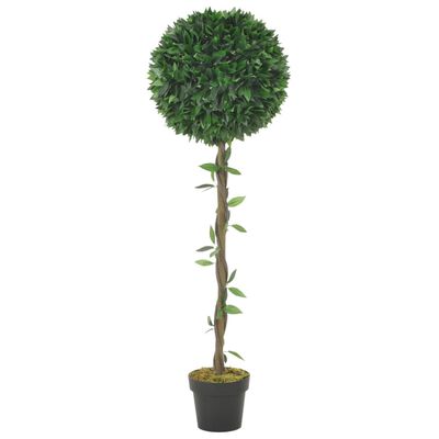 vidaXL 人工観葉植物 月桂樹 ポット付き 130cm グリーン