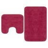vidaXL バスマット 2点セット 布製 フクシア