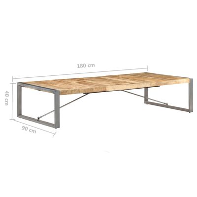 vidaXL コーヒーテーブル 180x90x40cm マンゴーウッド (粗目)