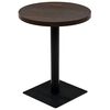 vidaXL ビストロテーブル MDF ＆ スチール 円形 60x75 cm ダークアッシュ