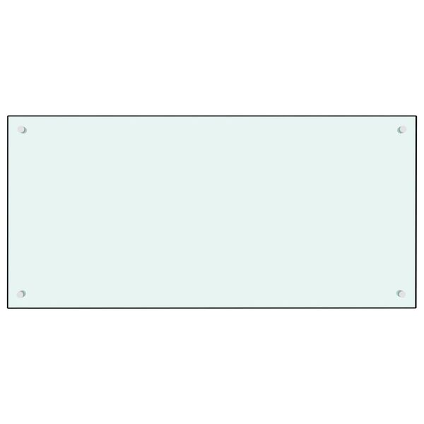 vidaXL キッチン用 汚れ防止板 ホワイト 100x50cm 強化ガラス製