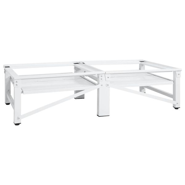 vidaXL 洗濯機/乾燥機用置き台 引き出しボード棚付き ホワイト