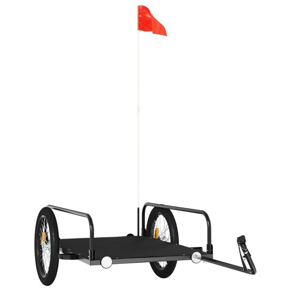 vidaXL 自転車用トレーラー ブラック 135x70x37 cm 鉄製