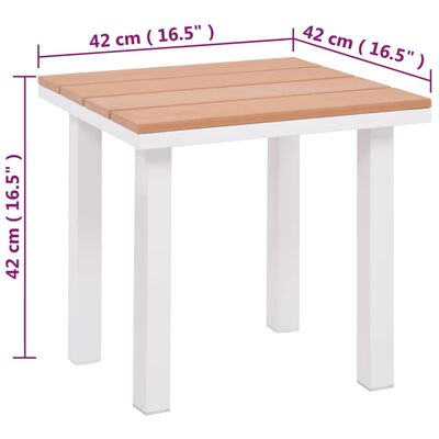 vidaXL サンラウンジャー テーブル付き アルミ製 WPC＆ブラウン