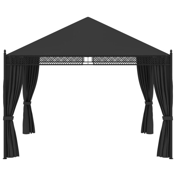 vidaXL ガゼボ カーテン付き 3.5x3.5x3.1m アントラシート