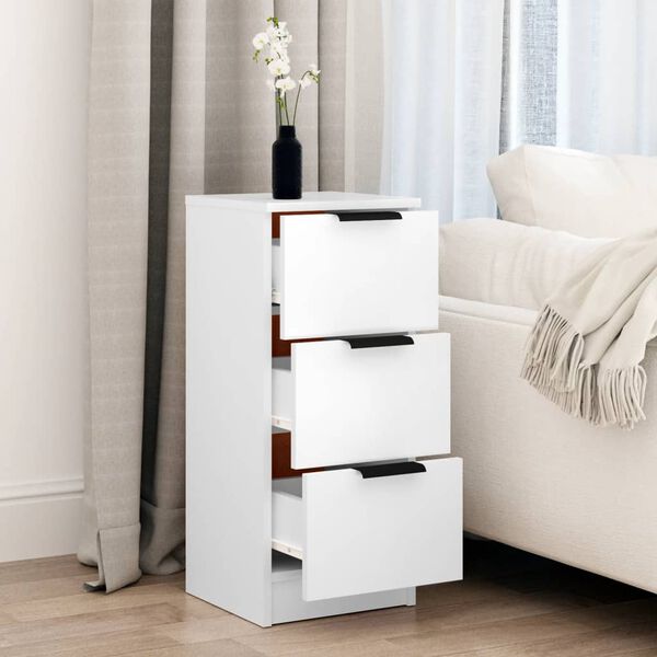 vidaXL サイドボード ホワイト 30x30x70 cm エンジニアードウッド