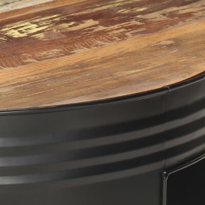 vidaXL コーヒーテーブル ブラック 68x68x36cm 無垢の再生木材