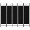 vidaXL 間仕切り パネル5枚 ブラック 200x180cm