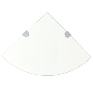vidaXL コーナーシェルフ 2点 クロームサポート付き ガラス クリア 25x25 cm (243852x2)