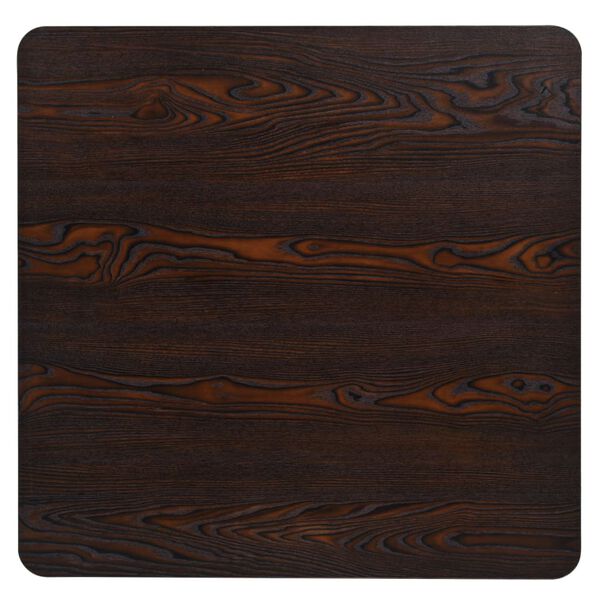 vidaXL ビストロテーブル MDF＆スチール スクエア 80x80x75cm ダークアッシュ