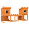 vidaXL 屋外用 大型うさぎ小屋 小動物ハウス ペットケージ ダブルハウス 木製