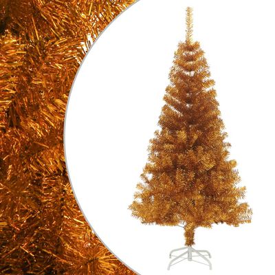 vidaXL フェイククリスマスツリー スタンド付き ゴールド 150cm PET製