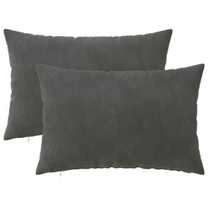 vidaXL クッションカバー 2 pcs HEERLEN ダークグレー 30 x 50 cm ベルベット