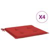 vidaXL ガーデンチェアクッション 4点 レッド 40x40x3cm オックスフォードファブリック