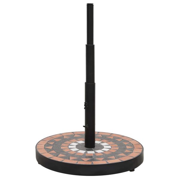 vidaXL パラソルベース テラコッタ＆ホワイト ラウンド 12kg