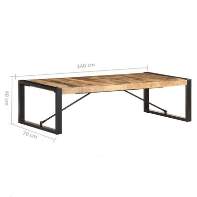 vidaXL コーヒーテーブル 140x70x40cm マンゴーウッド (粗目)